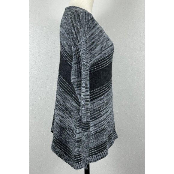 Maurices Womens Size L Gray Chevron Stripe Long Sleeve Tunic Sweater Pullover - Picture 3 of 16